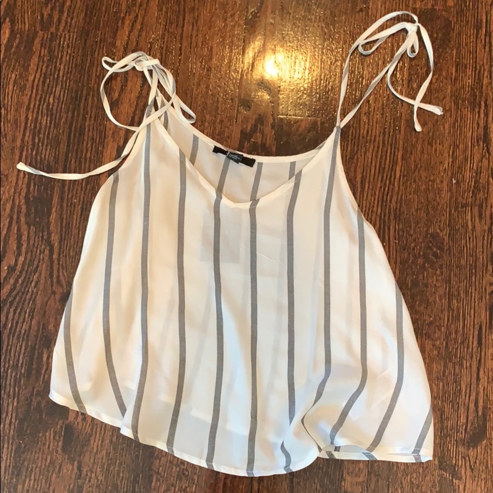 Spaghetti strap pin stripe top